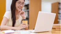 A student participating in online learning.
