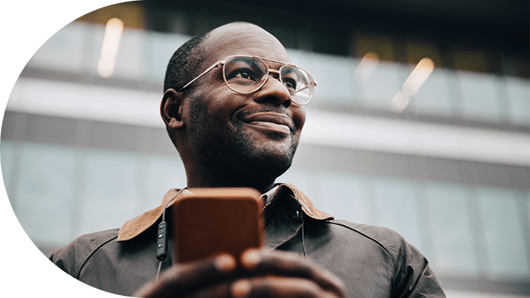 Inspired man smiling