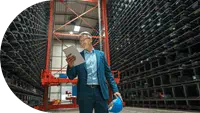 Man in storage center