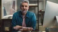 Man in front of computer