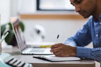 Person learning on laptop