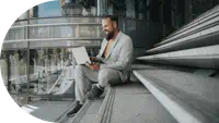 Man checking email