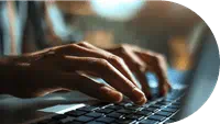 Hands on laptop