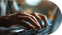 Hands on laptop