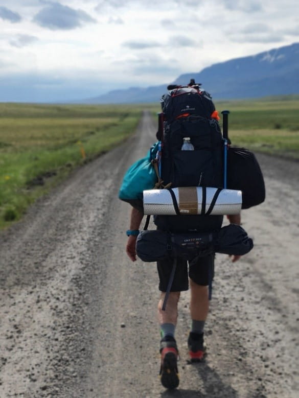 Man backpacking