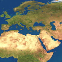 Map of Europe, the Middle East and Africa