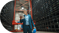 Man in storage center