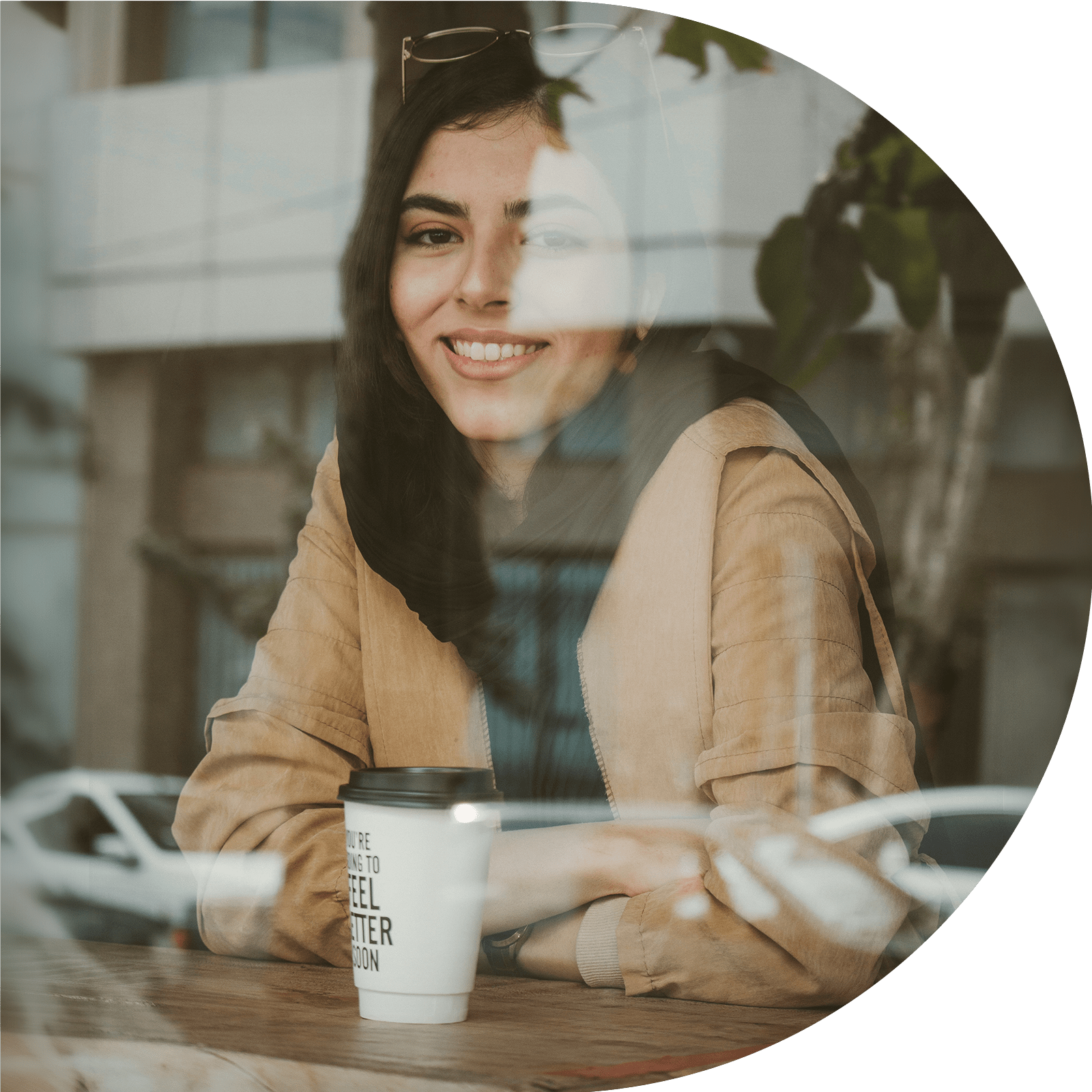Woman in coffee shop