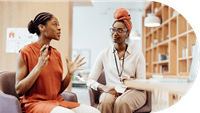Bold women in discussion