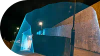 visualized imaginary barrier on street
