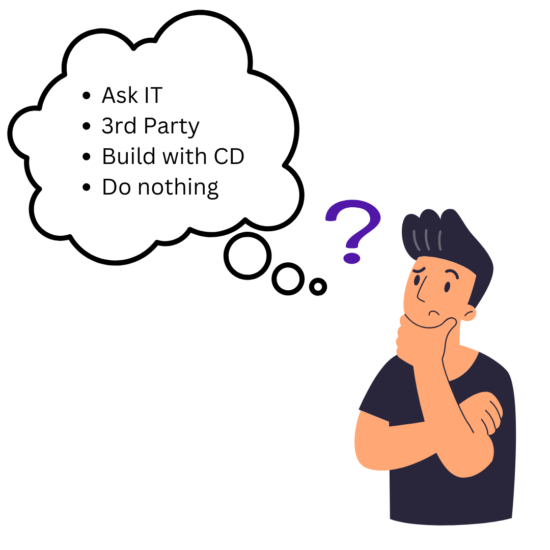 Man with a thought bubble