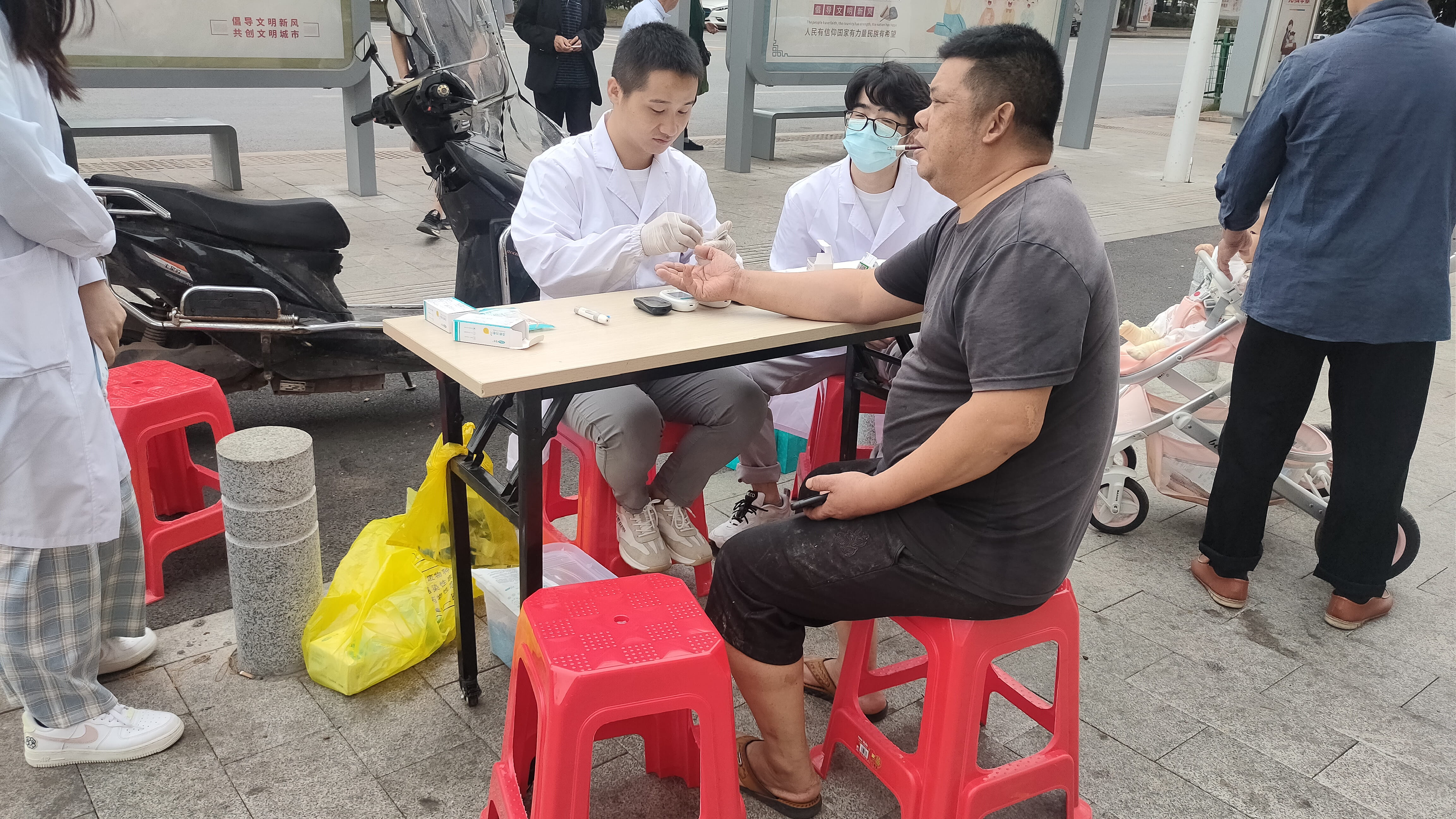 Advancing Chronic Disease Detection: Men sitting in red chairs
