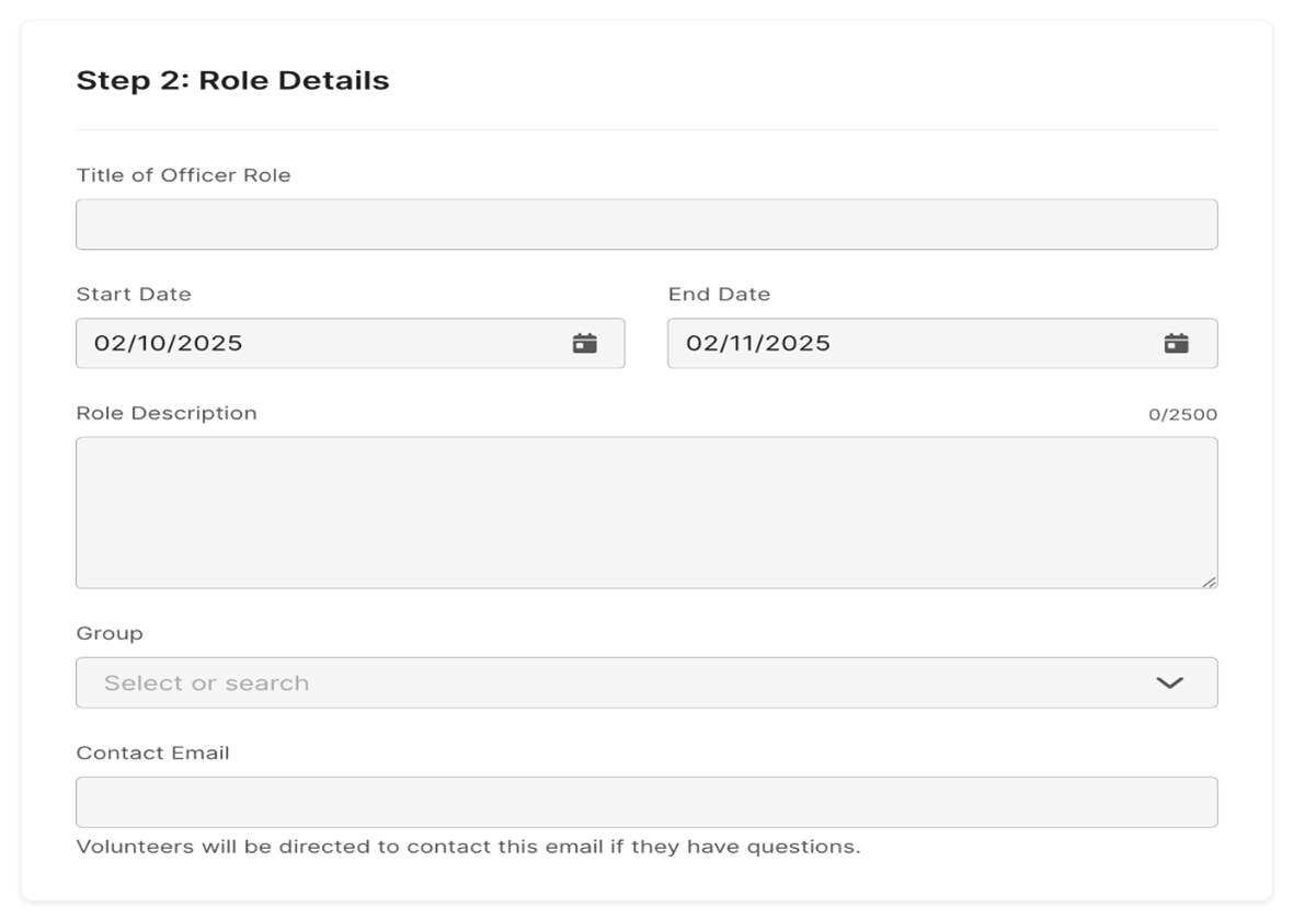 Step 2 Role Details