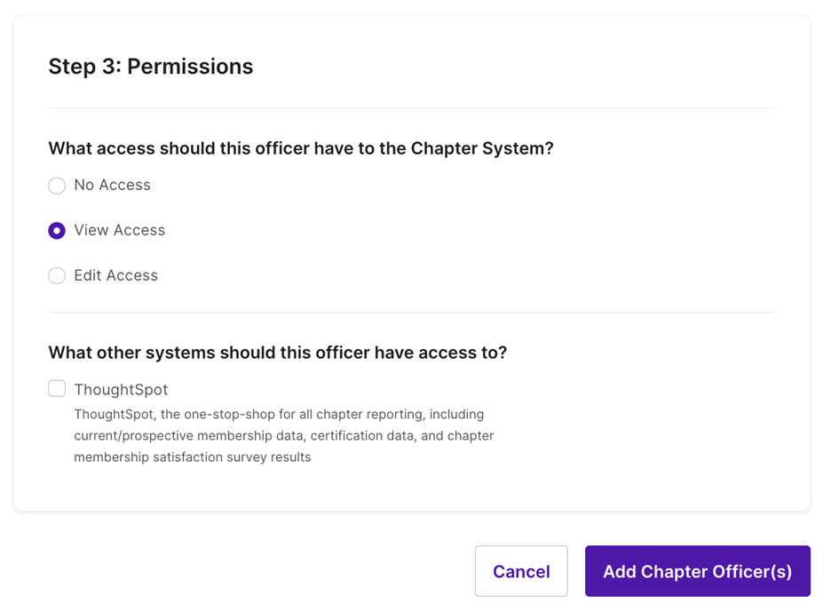 Step 3 Permissions