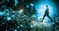 Tightrope walk digital background