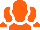 Orange Three Heads Icon