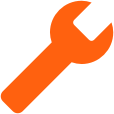 Orange Wrench Icon